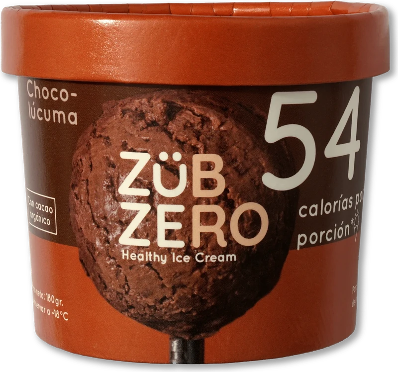 Pote ZÜB Zero sabor chocolúcuma, 54 calorías por porción