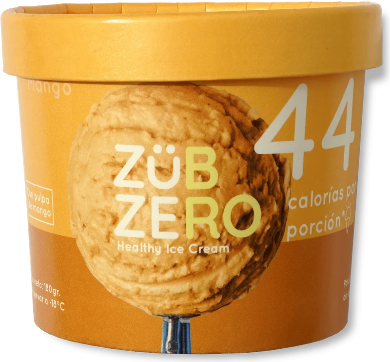 Pote ZÜB Zero sabor mango, 44 calorías por porción